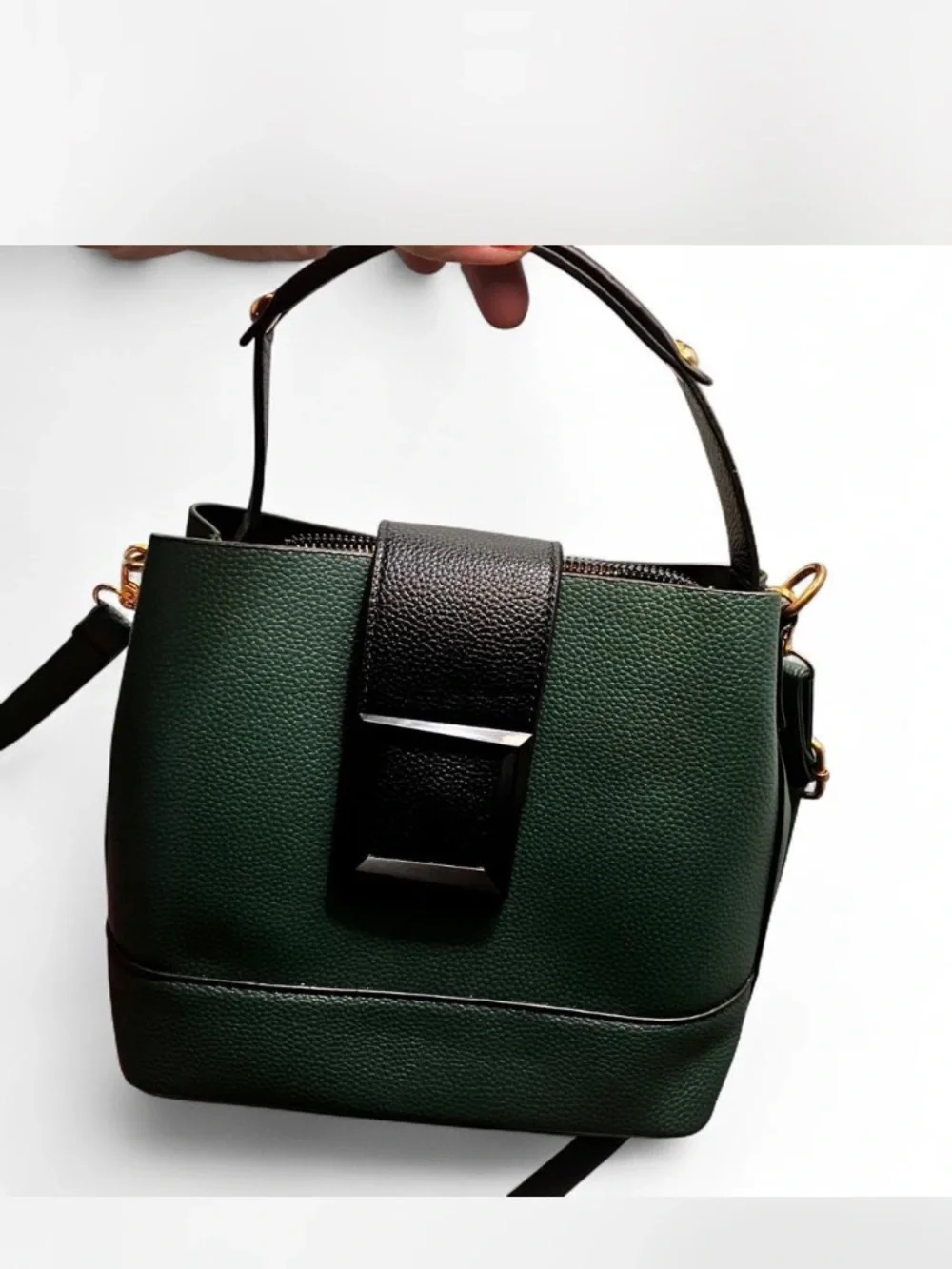 Classic Green and Black Women's Top-Handle Bag
